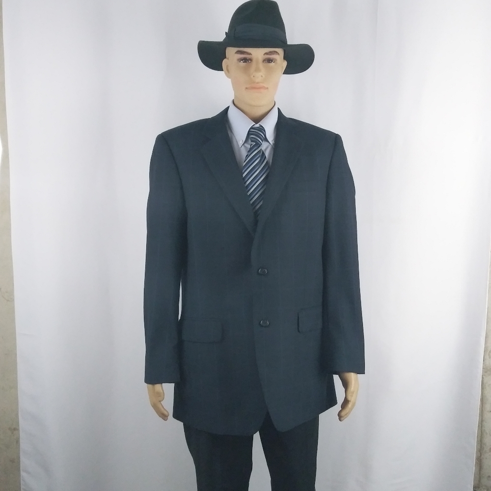 Jos. A. Bank navy blue blazer jacket men size 42L
